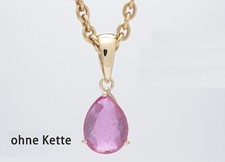 Aparter Anhänger Kette Gelbgold 375 Pink Saphir ca. 1,1ct - X161