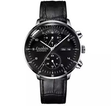 Automatikuhr Armbanduhr Edelstahl Chronograph Silber Klassisch Elegant Herrenuhr