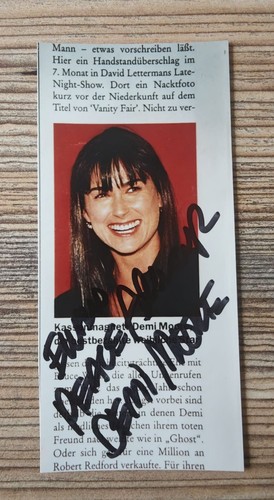 Autogrammkarte von demi moore - von,