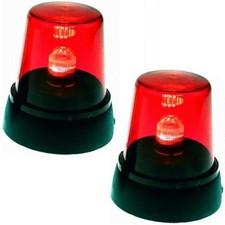 2x LED PARTY ROTLICHT SIGNAL RUNDUMLEUCHTE WARN LEUCHTE LAMPE PARTYLICHT ROT NEU