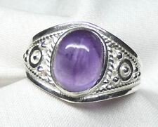 Ring 925 Silber Gr. 16,5 (52) ovaler Amethyst Cabochon Originalbilder NEU