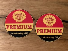 2x Golden Shell Aufkleber Offroad Tuning Auto Sticker Öl Kanister Garage V8 #535