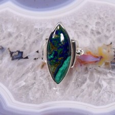 Malachit Azurit Ring, 925er