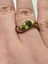 SCALA Damen luxus ring 375 Gelbgold poliert mit Peridot Tropfenschliff facettier