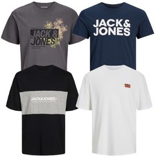 Jack Jones Herren T-Shirt 4er Pack Plus Size Übergröße 2XL 3XL 4XL 5XL 6XL 7 8XL