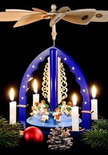 Weihnachtspyrsmide Engelkonzert , blau / Erzgebirge