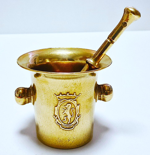 Vintage messing mörser mit - mörser,