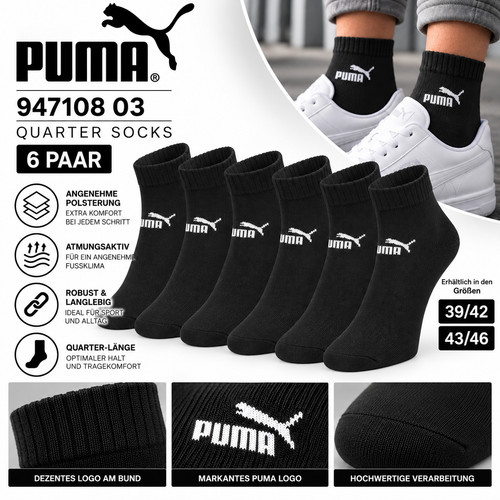 Puma 6paar socken schwarz - puma,