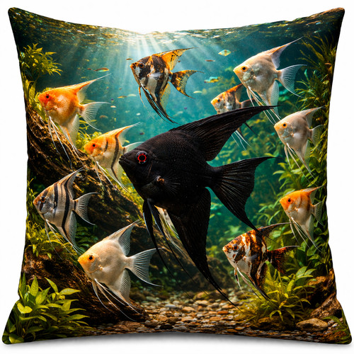 Kissen aquarium skalare 45x45 - aquarium,