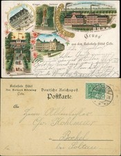 Ansichtskarte Litho AK Celle Bahnhofs-Hotel, Nahrungsmittelfabriken 1901