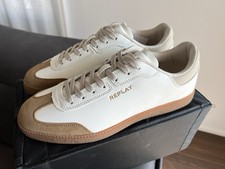 Klasse! Herrenschuhe Replay Weiß/Gold in Kunstleder/Verloursleder (neu)