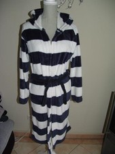 •●♥ Ƹ̵̡Ӝ̵̨̄Ʒ Bademantel - H&M - blau weiß gestreift - Gr. 170 ♥●•