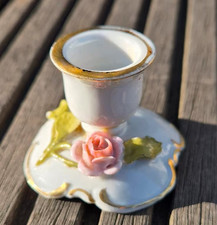 Kerzenhalter * Schierholz * Goldrand