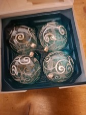 4 Weihnachtskugeln Christborn Mundgeblasen