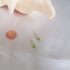 *Handmade*Natur Olivin Peridot Edelstein Hängeohrringe Sterling Silver 925