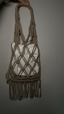 Tasche Beutel Makramee Netztasche Ibiza Strandtasche mit Fransen