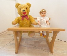 SCHULBANK  aus ECHT-HOLZ  für größere PUPPEN oder TEDDYBÄREN