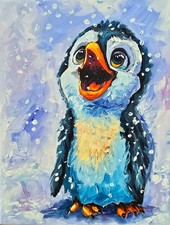 Kleiner Pinguin Ölmalerei