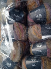 9 mal Twin Lana Grossa 206 neu Senfgelb/Oliv/Antikviolett