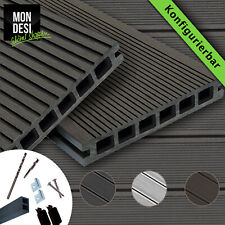 Premium WPC Terrassendielen Komplettbausatz Komplettset 3 Farben 4 m Holz Diele