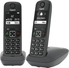 Gigaset Festnetz Telefone AE690 Duo 2er Set Schwarz Schnurlos