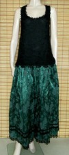 Schwarz grünes kleid lang - schwarz/grÜnes,