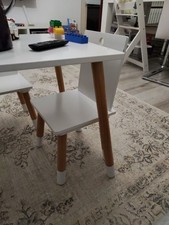 Kinderstuhl aus Holz, Weiß Gebraucht