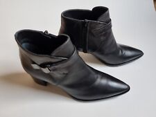 BRENDA ZARO Stiefeletten Leder Schwarz Gr. 39 EU Absatz 6 cm - Made in Spain