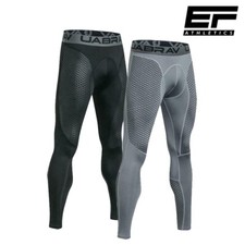 Herren Leggins Leggings Kompressions Hose Laufhose Tights Fitness lang schwarz