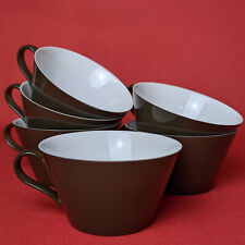 6x Arzberg Tric Sepia Cafe-Au-Lait-Tassen große Tassen 340 ml Braun Porzellan