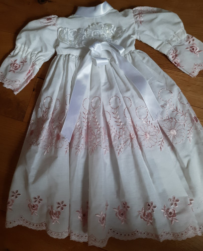 Puppenkleid weiss rosa 49 - -,