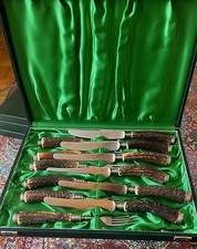 48 -Teilige Jagdbesteck  Solingen Hirschhorngriffe