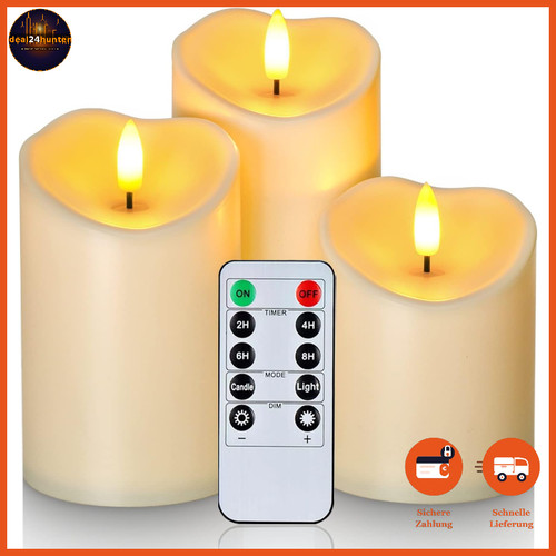 Led kerzen 3er set - 3er-set, dunkel