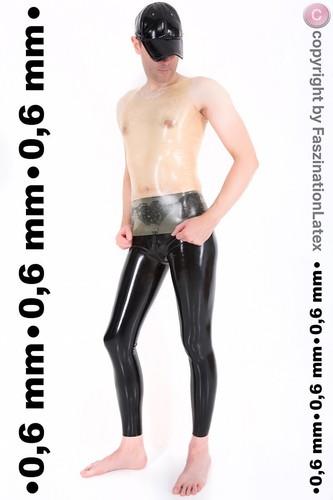 Latex leggings mit - zipper, in