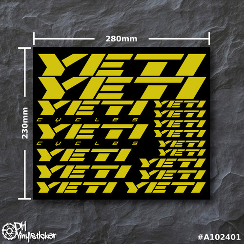 Yeti stickersatz gelb - stickersatz,