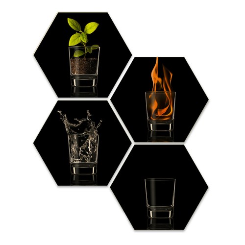 Hexagon holz birke furnier - -,