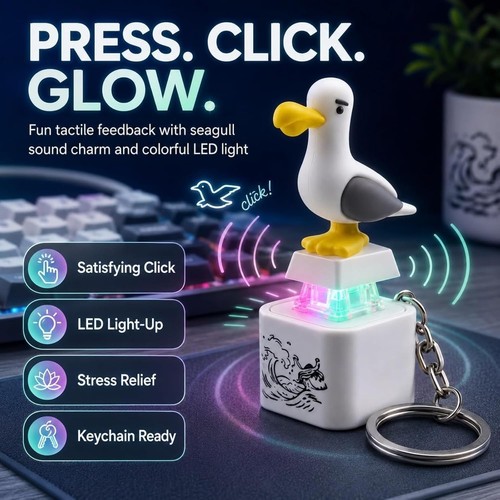 Seagull mine keychain - seagull, keychain,button