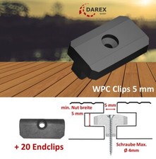 100-2000Stk.WPC Clips Befestigung Klammern 5mm Montageclip +  ENDCLIPS