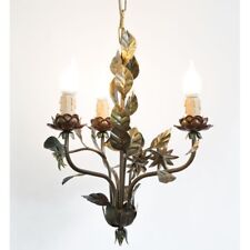 Kronleuchter Mit Rosen Und Blättern Bunt Aus Eisen Mit 3 Lichtern
