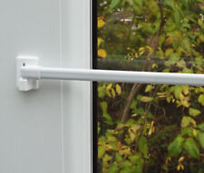 2 Vitragestangen Fensterstangen weiß 40 - 160 cm mit  Klebe- und Schraubhaken