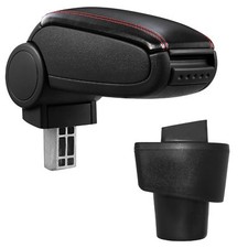 Armlehne Mittelarmlehne Leder Bezug Schwarz / Rot für Renault Twingo 3 2014-