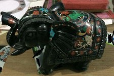 Schwarzer marmor elefant - schwarzer,