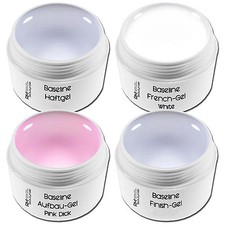 4x 15ml UV Gel Spar Set Haft Aufbau Rosa Versiegler Frenchgel Weiss Nagel Design