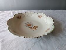 Antike Schale Servierteller, Stempel blaue Krone Porzellan Blumen Relief D20,5cm