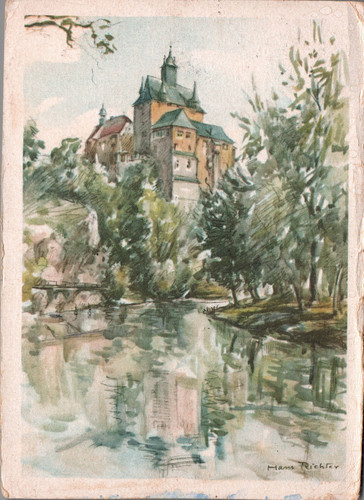 Burg kriebstein nach einem - ak,