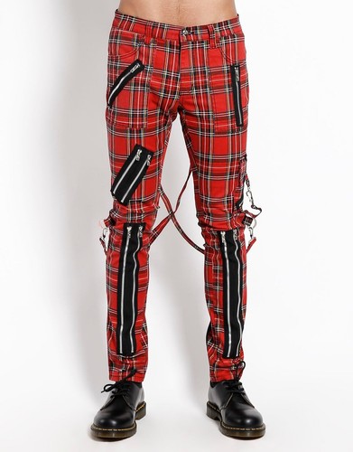 Gothic hose rot kariert - gothic,