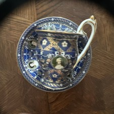 Mokka Sammeltasse Manukakturporzellan Handarbeit Blaugold