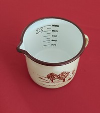 Emaille, Milchkännchen, Milchkanne, Emaille Kanne. Inhalt 1 Liter. Baumdekor.