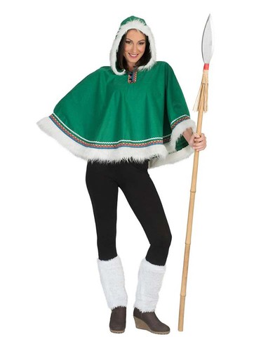 Poncho eskimo indianer grün - indianer,