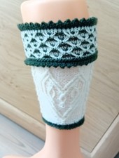 Handgestrickte Loferl Umschlag Wadenstutzen Trachten Herren Herzmotiv WU:33-38cm